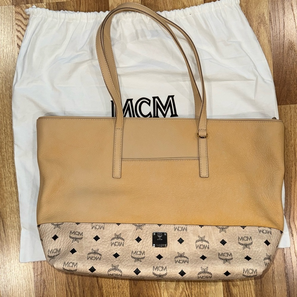 MCM leather tote bag